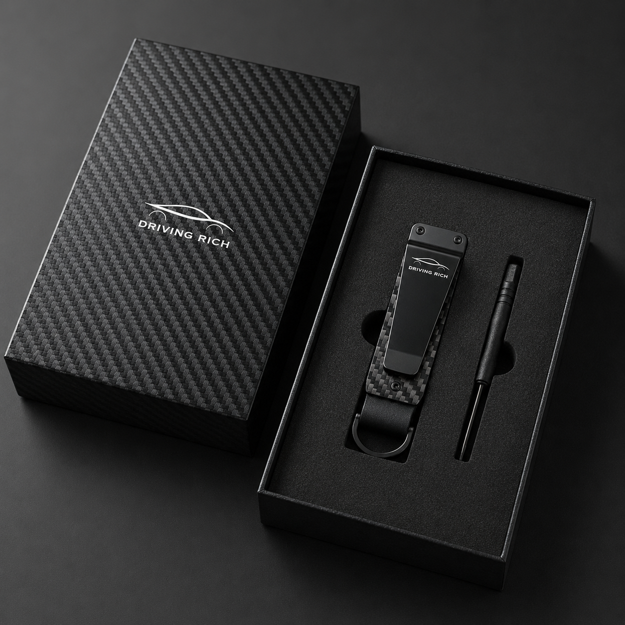 Carbon Fiber Key Holder | Silent Slim Key Organizer