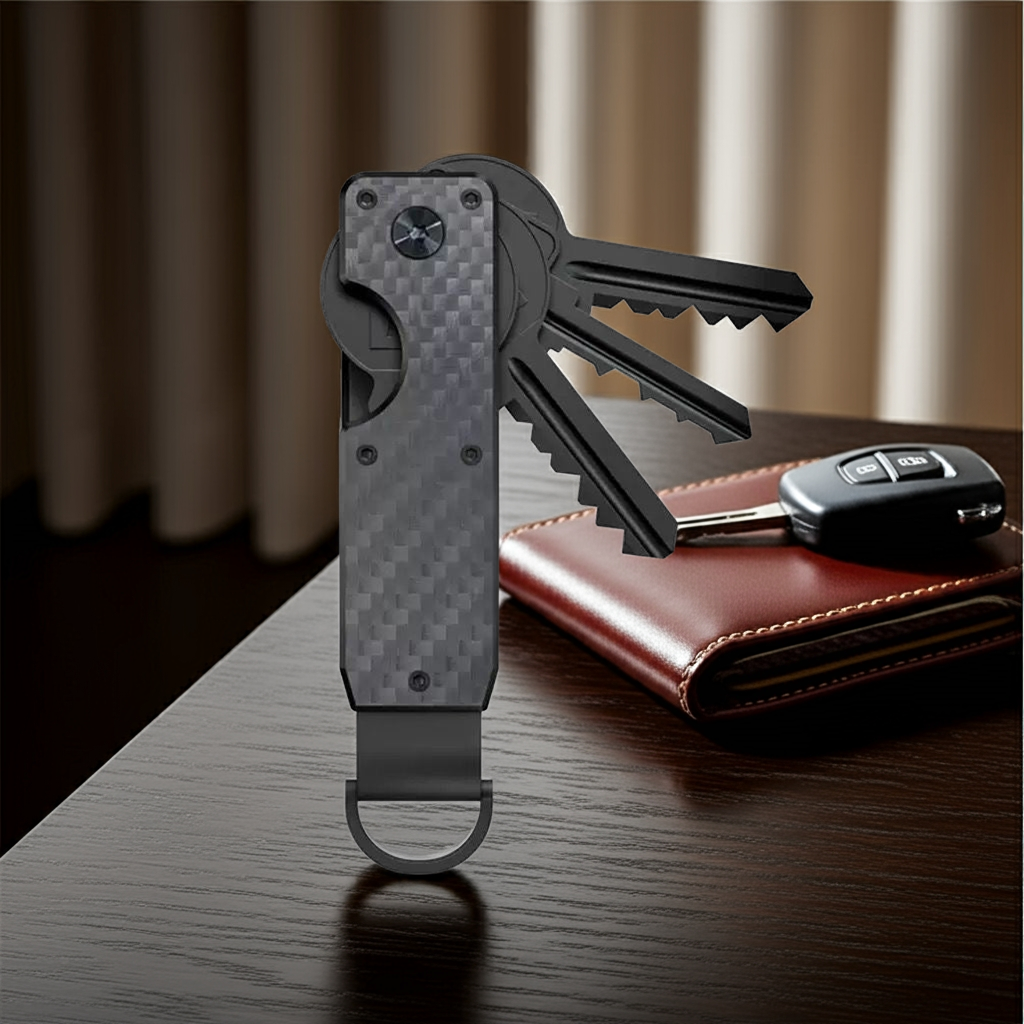 Carbon Fiber Key Holder – Unbreakable. Silent. Laser Engraved.